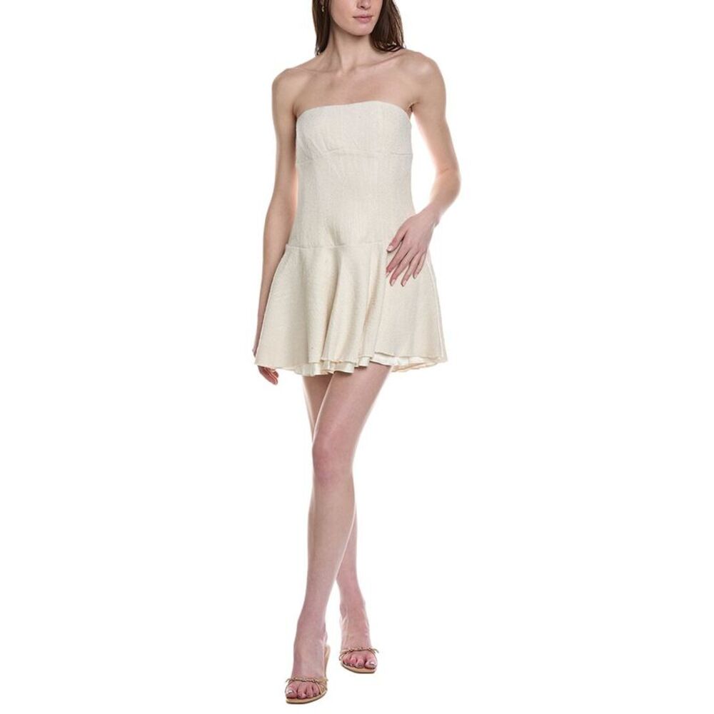 Line & Dot Womens Addie Mini Dress, Beige